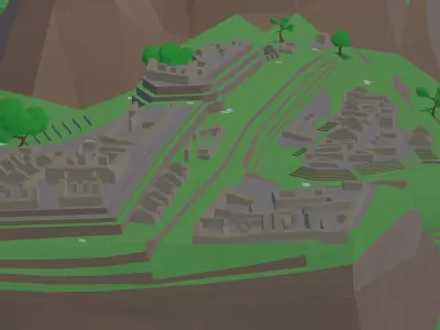 Machu Picchu Low-poly 3D model