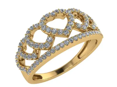 Light Weight Gold Diamond Ring DOC-R8123 3D print model