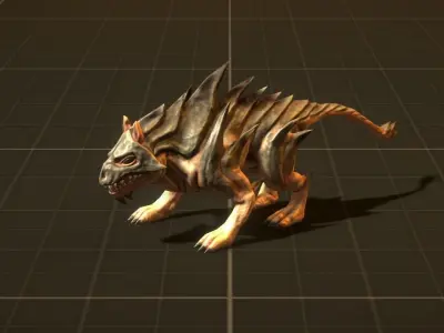 Dog like Monster Low-poly 3D model
