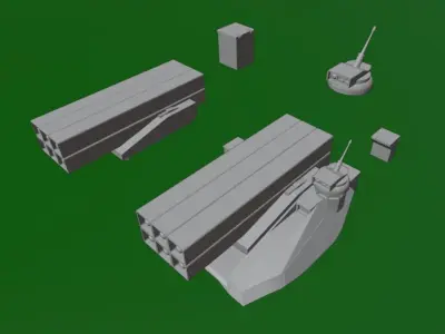 Modular Tank Turret Sci-fi Royal Marines or RE Challenger Tank 3D print model