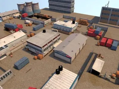 Shooting maps Low-poly 3D model