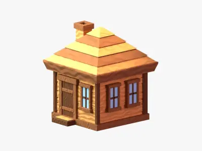 Wooden Cabin 3D Illustration 3D model
