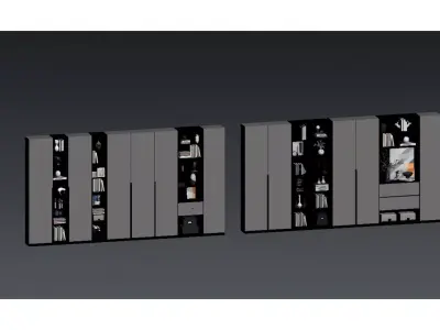 Modern Light Luxury Bookcase 3D model