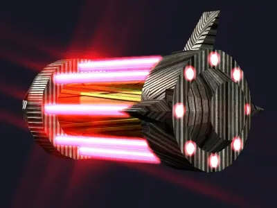 Automatic Piped Spaceship Low-poly 3D model