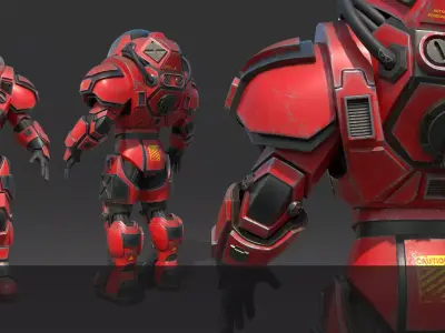 Battle Suit Low-poly 3D model