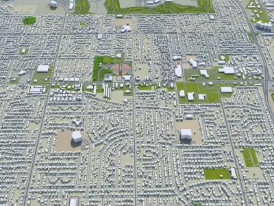 West Valley City Utah USA 40km Low-poly 3D model