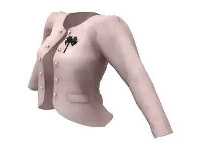 Ladies Slim Blazer Open Front with Brooch Low-poly 3D model