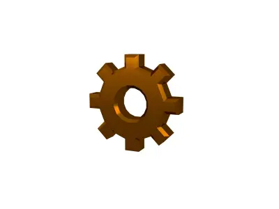 Gear Symbol v2 011 Low-poly 3D model