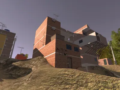 Favela Environment - Slums Low-poly 3D model