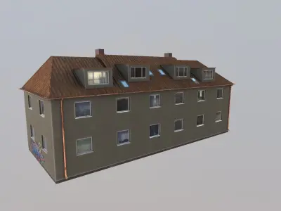 Low-Poly Background Buildings Pack Low-poly 3D model