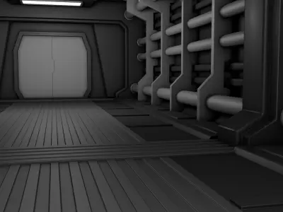 Sci Fi Corridor 3D model 33