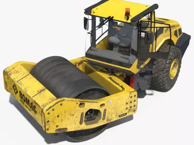 BOMAG BW226 DH5 Single Drum Compactor Dirty Rigged 3D model