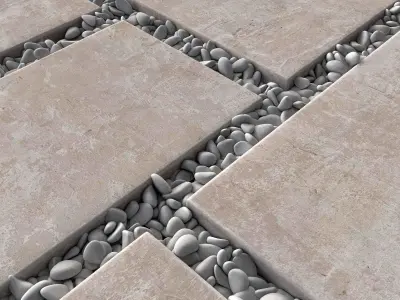 Paving tile pebble n14 3D model