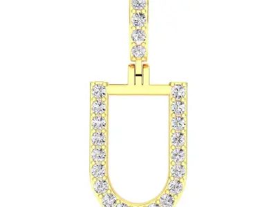 Alphabet U-letter single row pendant 3D print model
