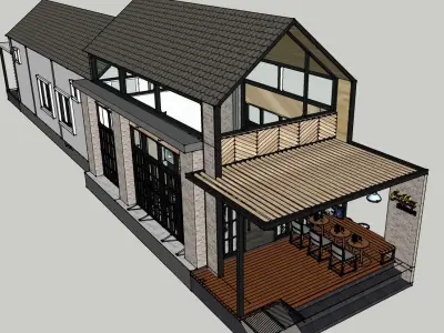 CAFE  AND  HOUSE 3D model