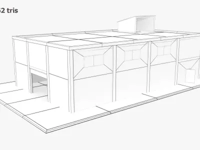 Warehouse Building - Low Poly Low-poly 3D model