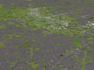 Kitchener Canada 50x50km 3D City Map 3D model