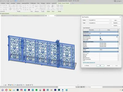 Classic Gate Revit Family 3D model