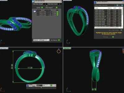 Diamond Jewelry Women Ring  Light Blue gem Cut 3D print model