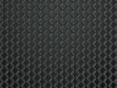 Red Perforated Metal Panel with Black Straps PBR SEAMLESS Texture