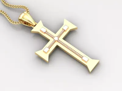 High Cross Pendant Light Gold 18K 4CP100 3D print model
