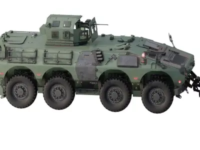 8x8 all terrain anti mine vehicle 3D model