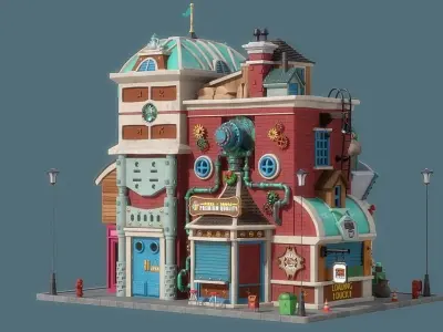 Cartoon House 16 3D model