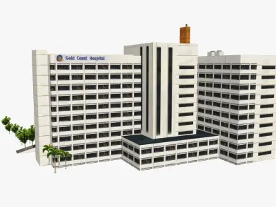 Southport District Hospital Low-poly 3D model