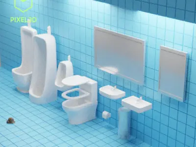 Toilet Diorama PACK 5m-1 3D print model
