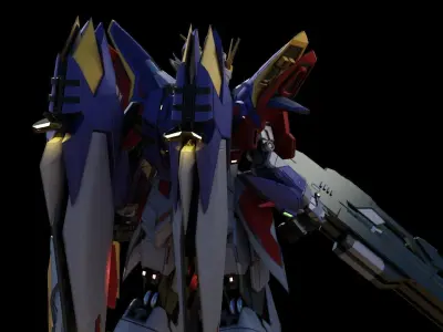 XXXG-00W0 Wing Gundam Zero Low-poly 3D model