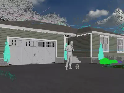 Cozy One-Story Tiny House Exterior 3D Scener 3D model