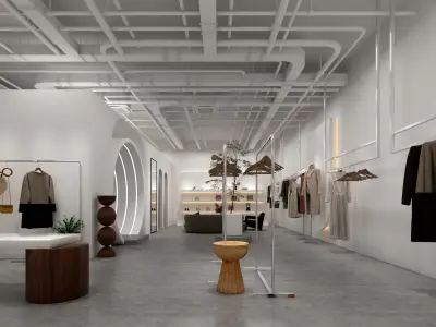 clothing store Low-poly 3D model