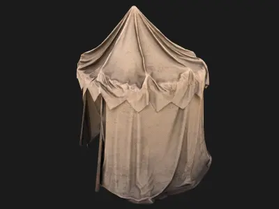 Cotton Tent Market Stalls Low-poly 3D model