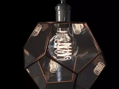 Pendant geometric glass light Dodecahedron Free 3D model