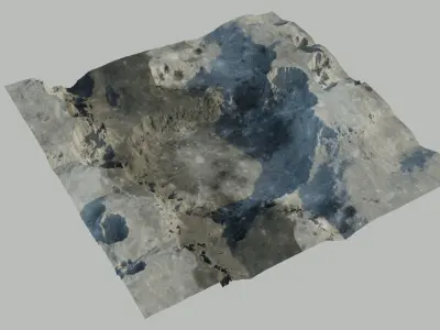 Lamdscape 3D model mountain with snow 3D model