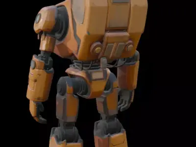 Robot ExplorerBot MK-03 Stylized Sci-Fi Service Robot Model 3D model