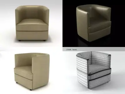 Armchair W four different chairs 3D model