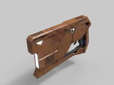 Sci-fi blaster  Low-poly 3D model