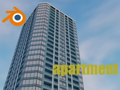 tower apartment 3D model Free low-poly 3D model