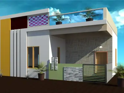 Single floor building model 3D print model