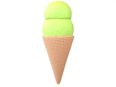Ice Cream Cone v3 007 Low-poly 3D model