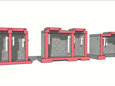 Parametric Concrete Septic Tank Soak Pit and Grease Trap 3D model