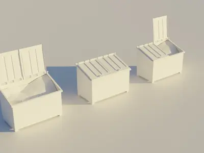Garbage Container - Street 3D Lowpoly  Trash Dumpster Model Low-poly 3D model