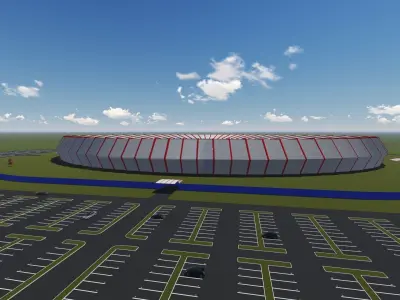 Stadium soccer Low-poly 3D model