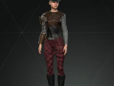  Steampunk rigged character Low-poly 3D model