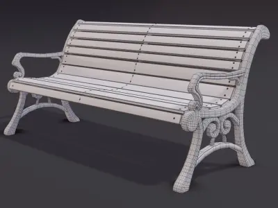 Park Bench Model 1 Low-poly 3D model