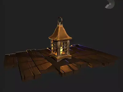 Old lamp Low-poly 3D model