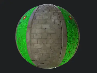 Stylized Stone Pavers With Grass Texture