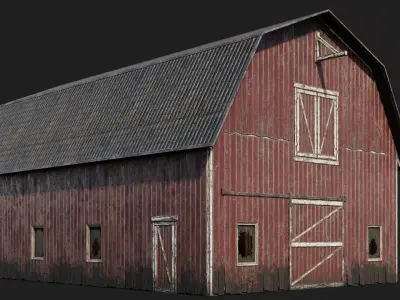 41-42-43-44 - Farm Buildings 4K PBR GameReady Low-poly 3D model