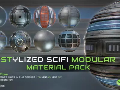 Stylized SciFi Modular Material Pack Texture